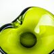 Holmegaard glass platter in olive green, organic form, Danish design, 1970s