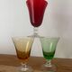 Vintage set of 3 coloured aperitif glasses