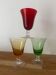 Vintage set of 3 coloured aperitif glasses