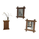 Pair of large vintage bamboo mirrors, 1970s