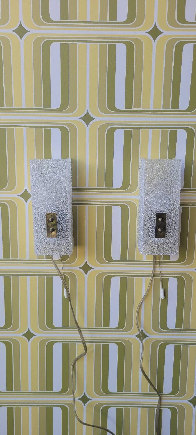 Pair of 60's Perspex wall lights
