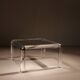 Square Lucite & Brass Coffee Table | Europe 1970s