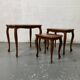 Vintage Louis XV style nesting tables in cherry wood