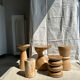 Side table, end of sofa in natural mango monoxyl conical tray H:50cm