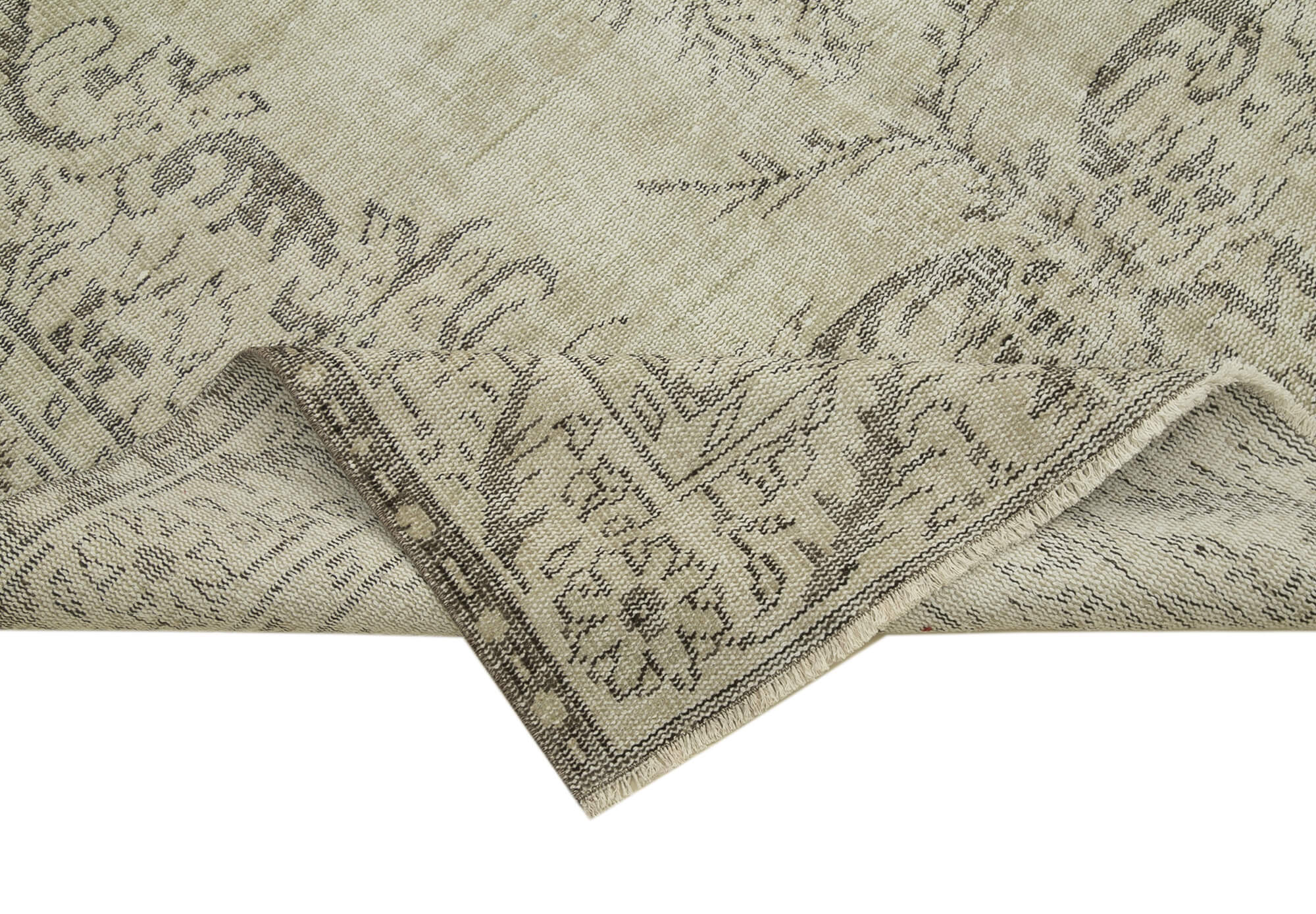 Handmade vintage oriental beige rug 169 cm x 291 cm