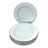 6 deep plates in white porcelain