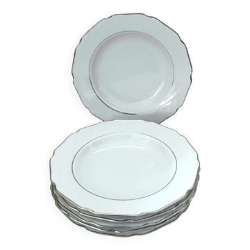 6 deep plates in white porcelain