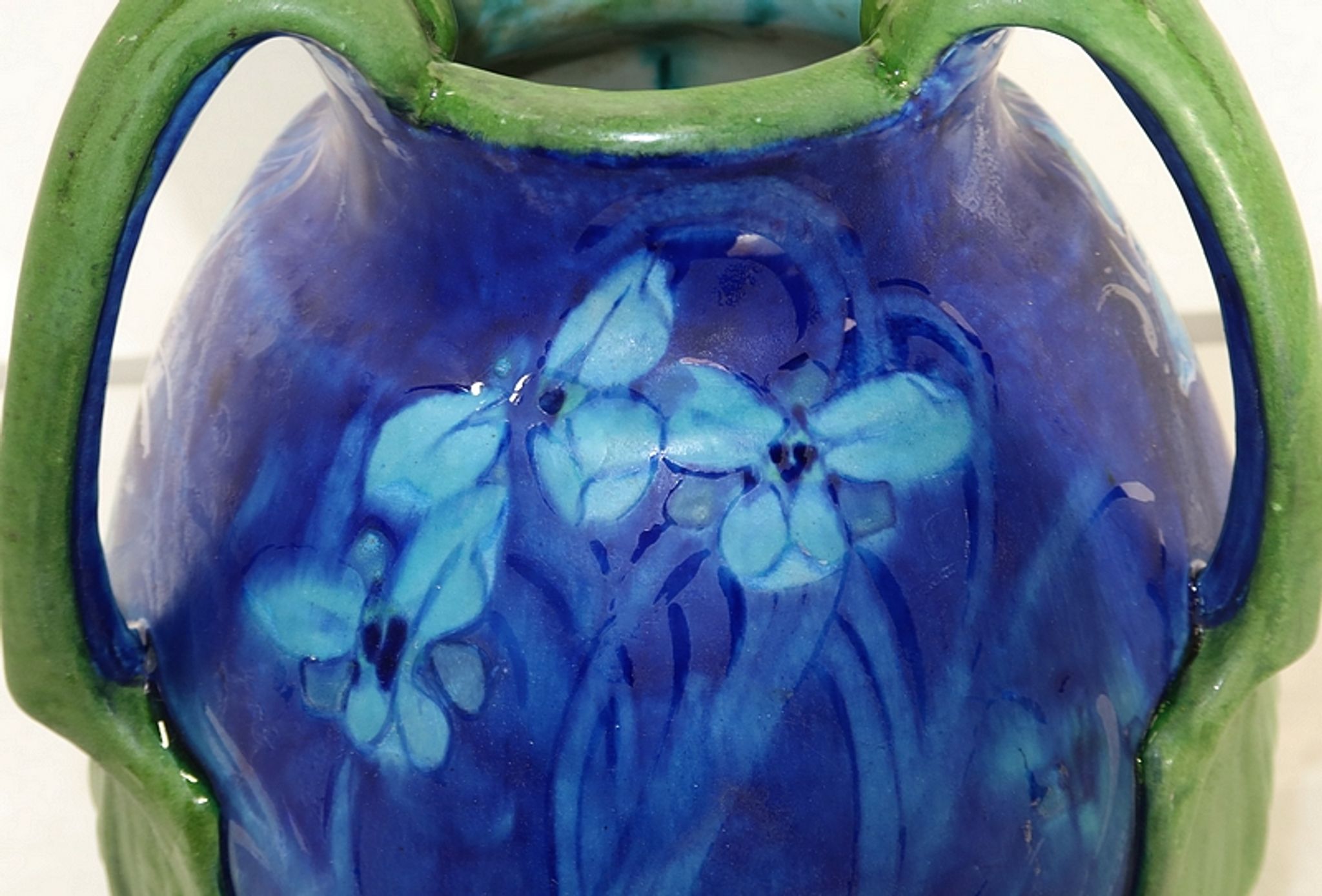 Vase en grès émaillé, à décor floral, signé e. lachenal – fin xixe