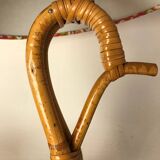 Lampe rotin forme cygne vintage