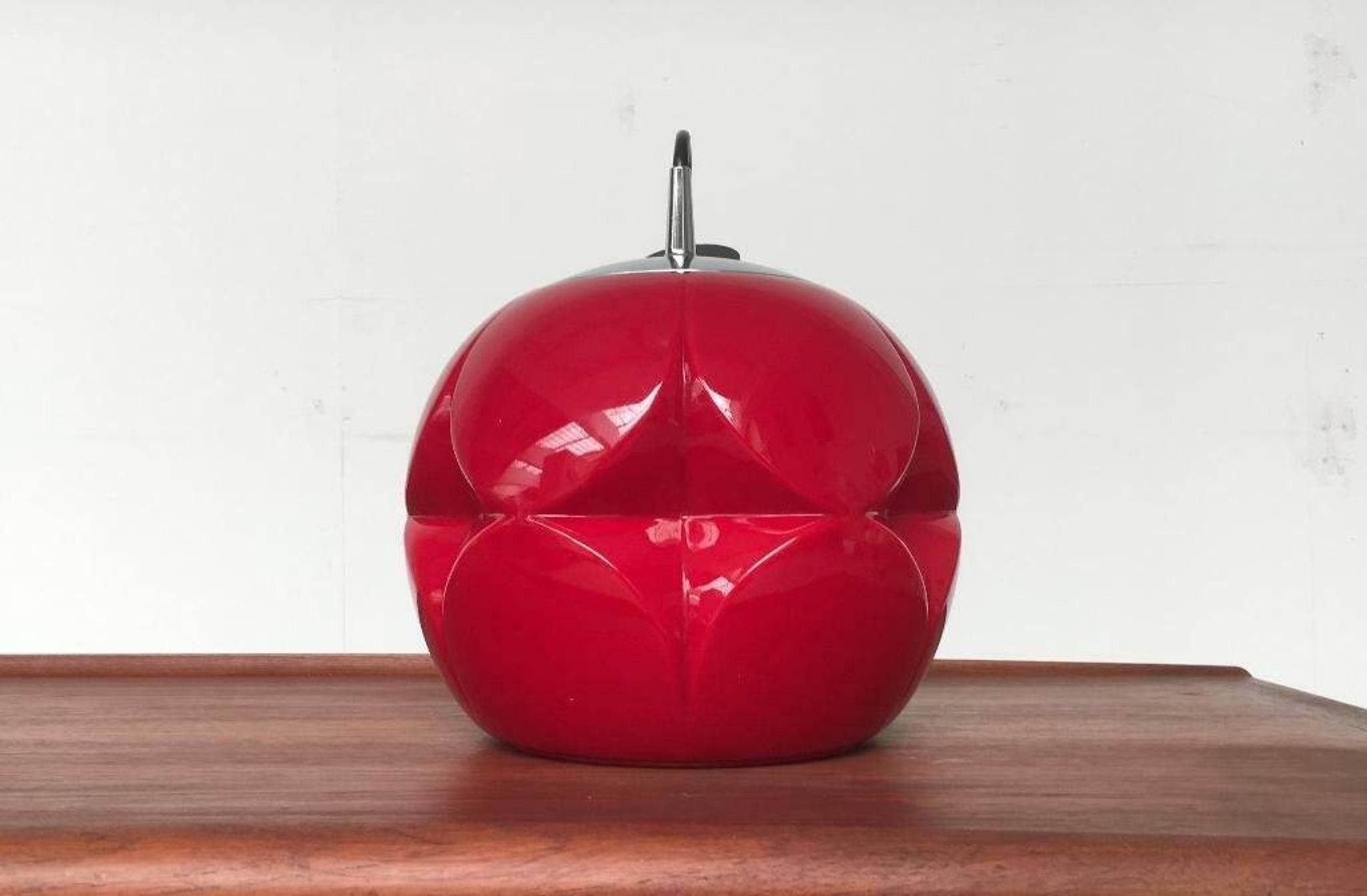 Vintage German space age glass ball pendant lamp by Peill & Putzler, 1970s.