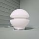 Space Age table lamp in white opaline and chrome metal, 1970