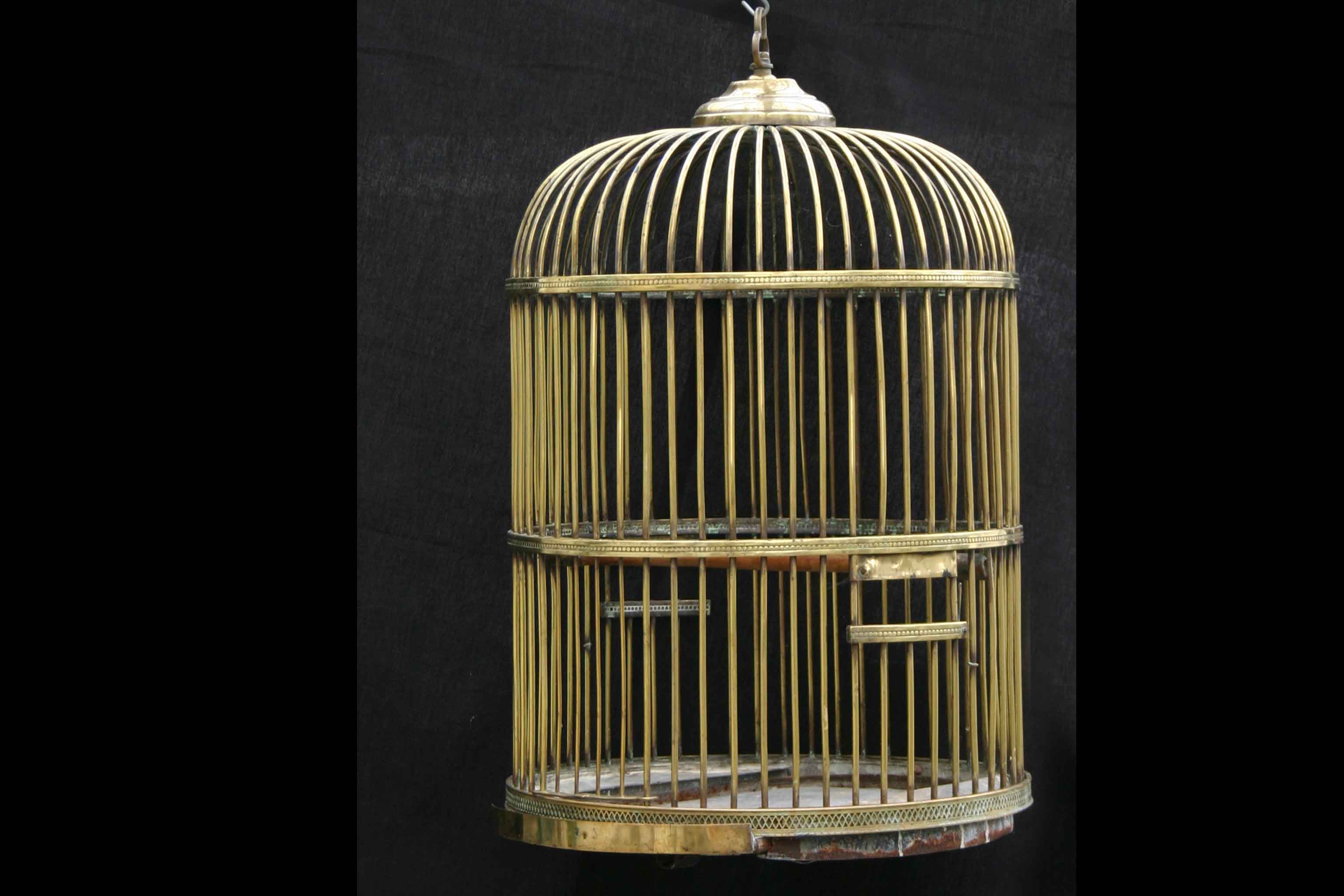 18th century brass Parrot cage