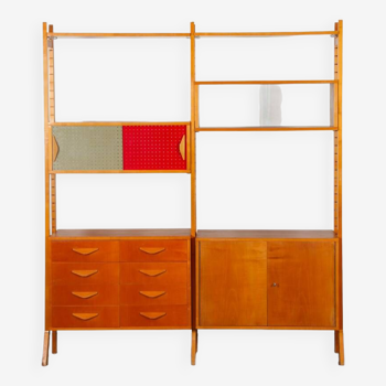 Vintage Czech design wall unit from the 1970s