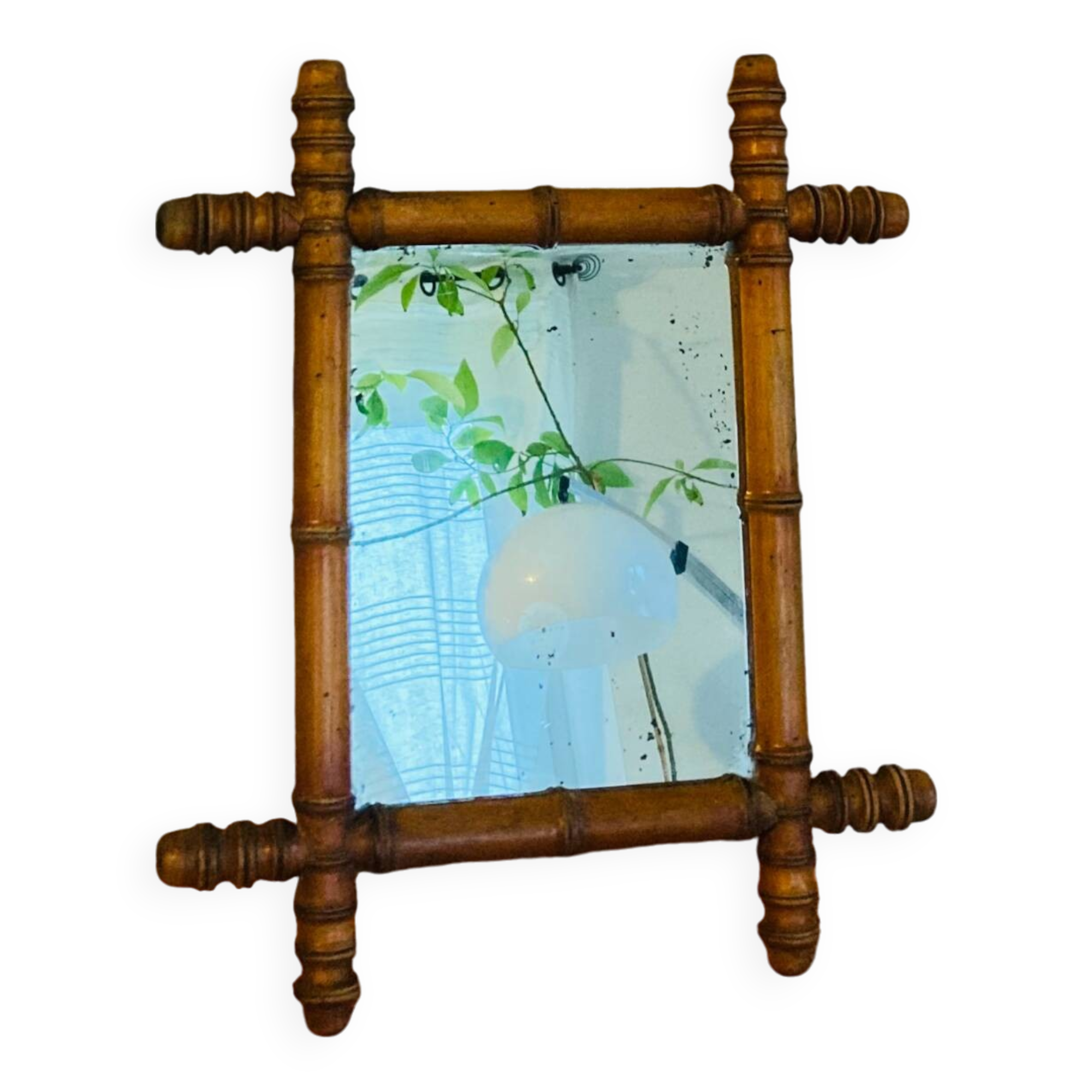 19th century bamboo mirror