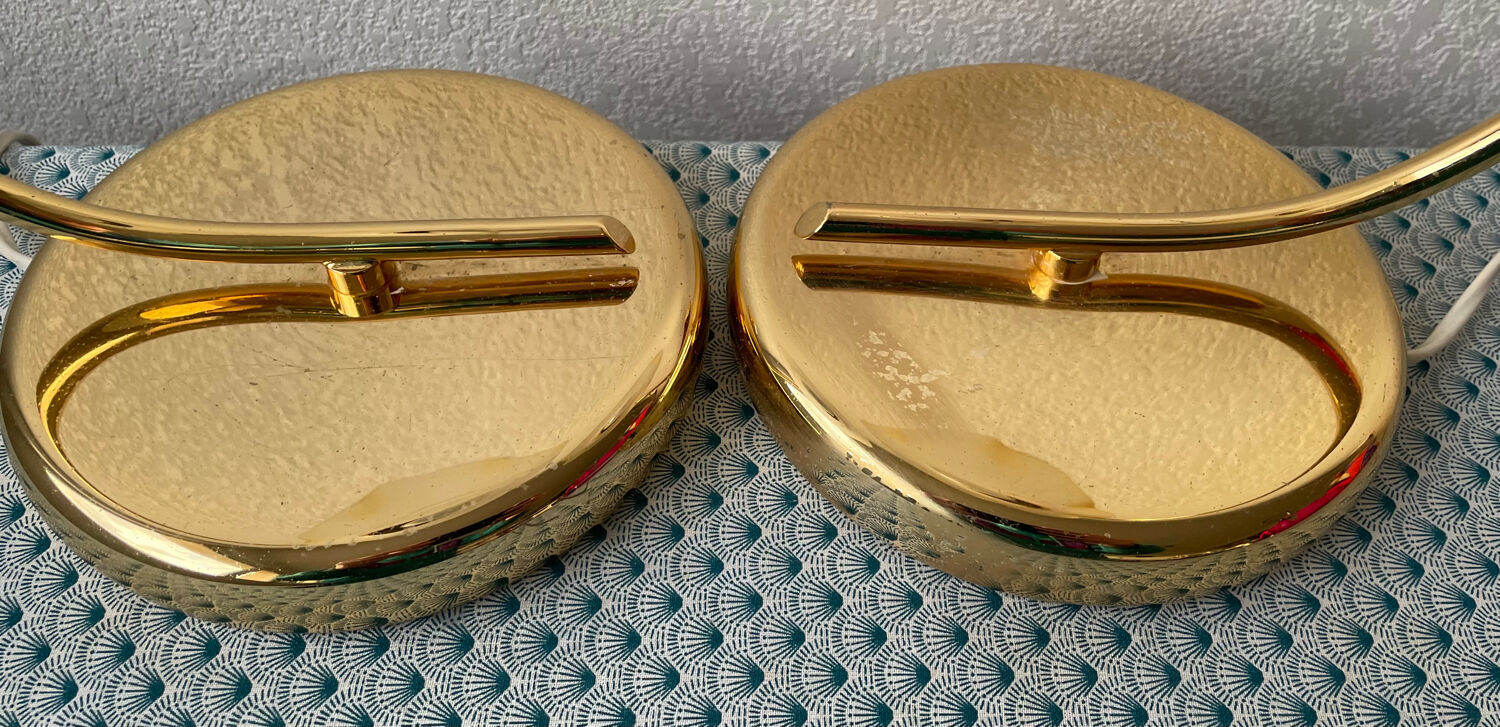 Pair of vintage 80s flower lamps