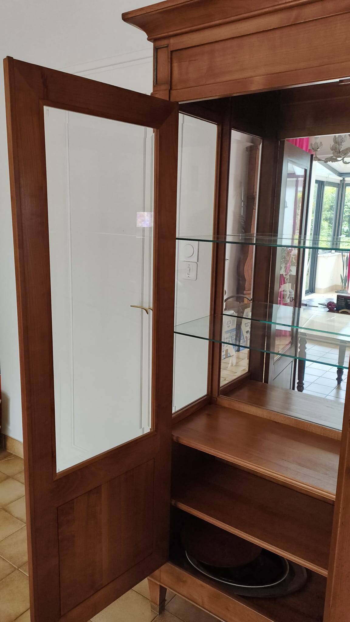 Large elegant glass cabinet