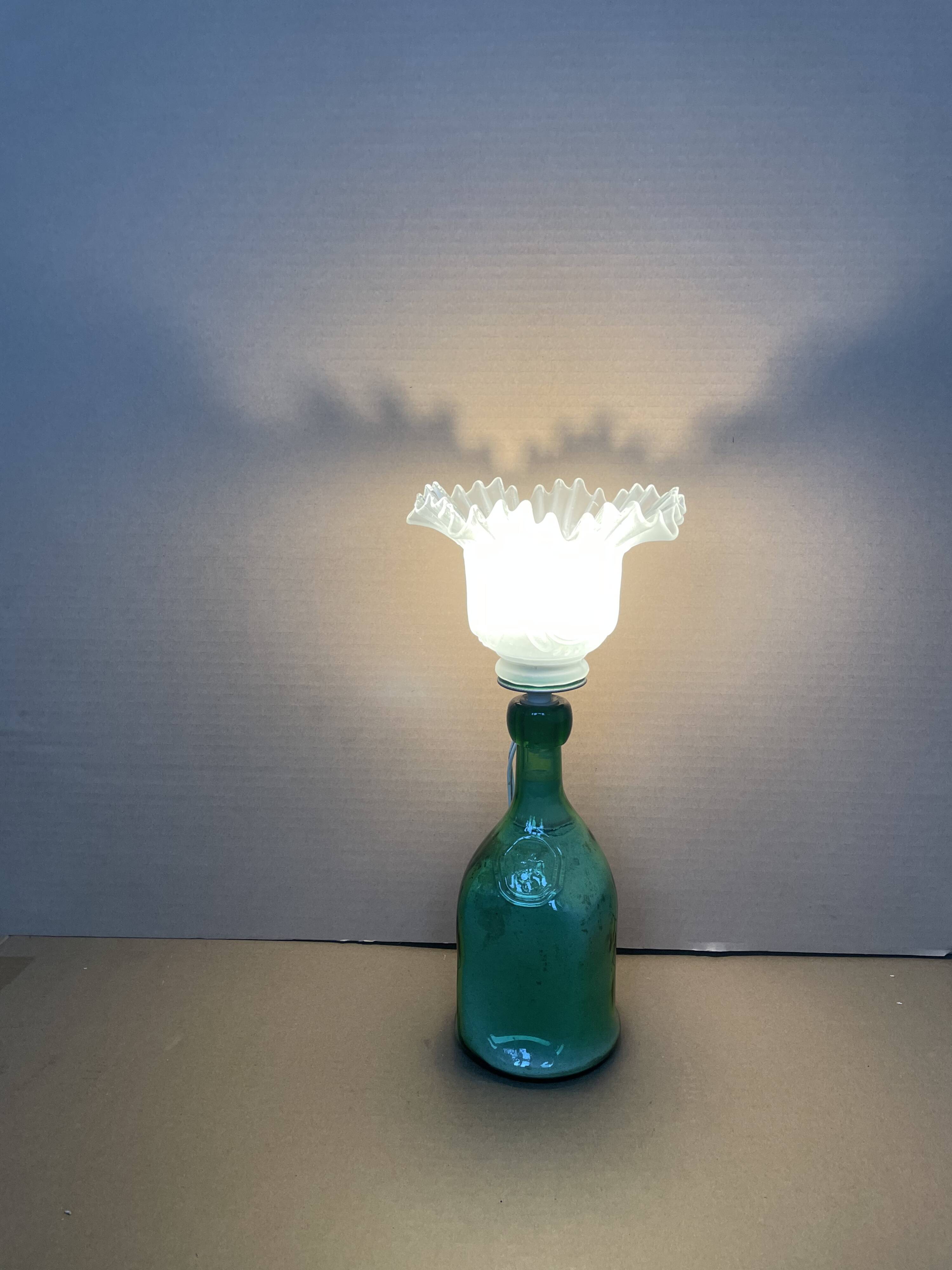 Antique glass table lamp