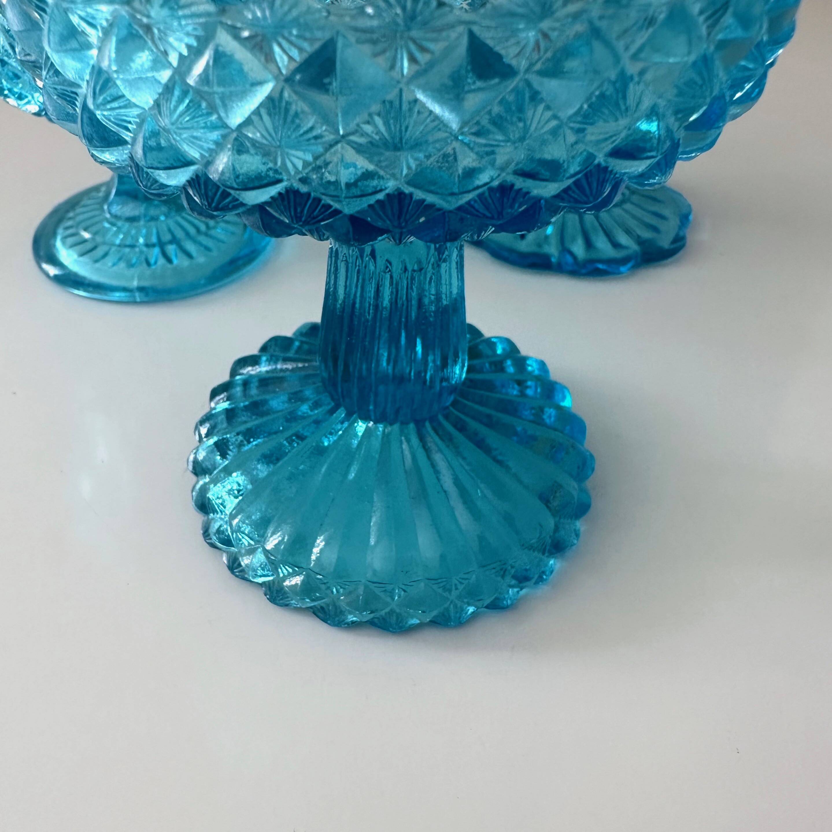 Pressed glass foot bowls art deco
