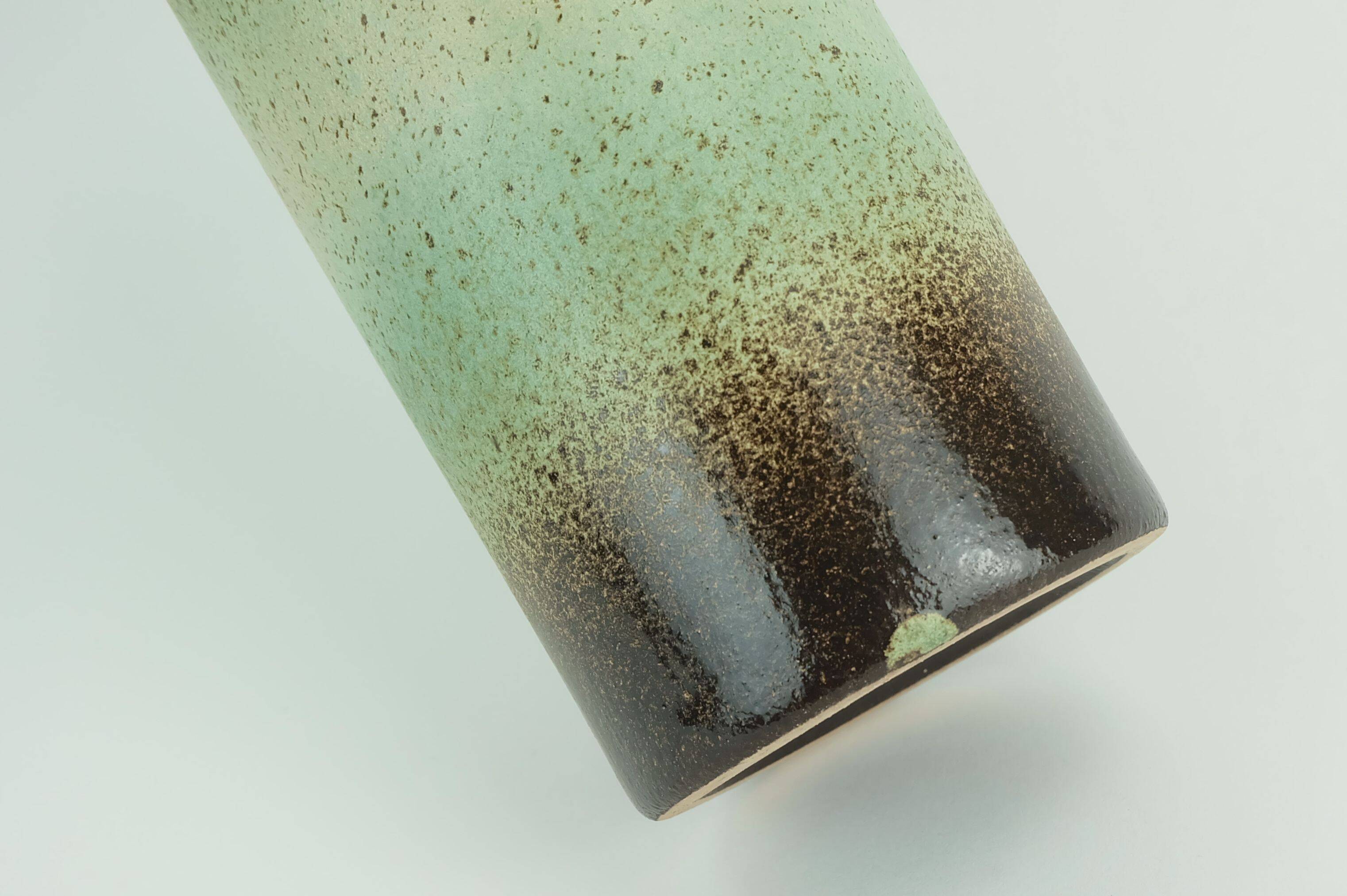 1960s 70s vintage scheurich VASE model 401-28 shades of green and brown