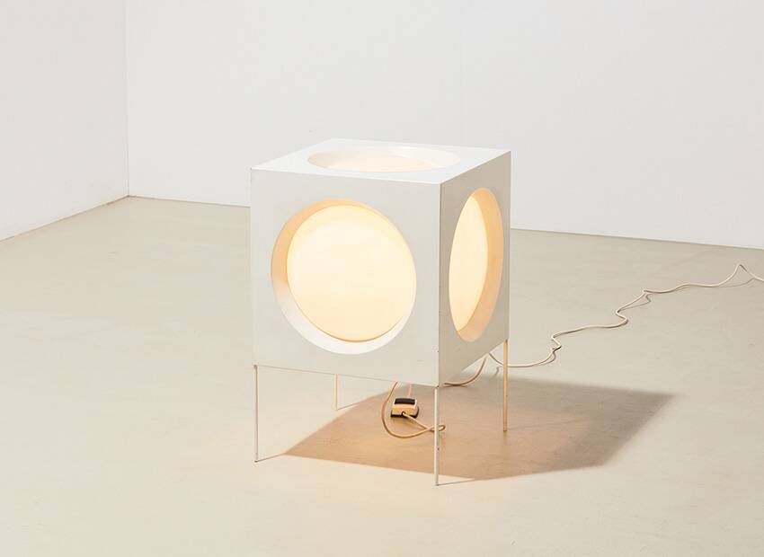 Carl Moor Cube Floor Lamp for BAG Turgi Switzerland 1960s