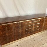 sideboard by Jean Claude Mahey in burr walnut 1970