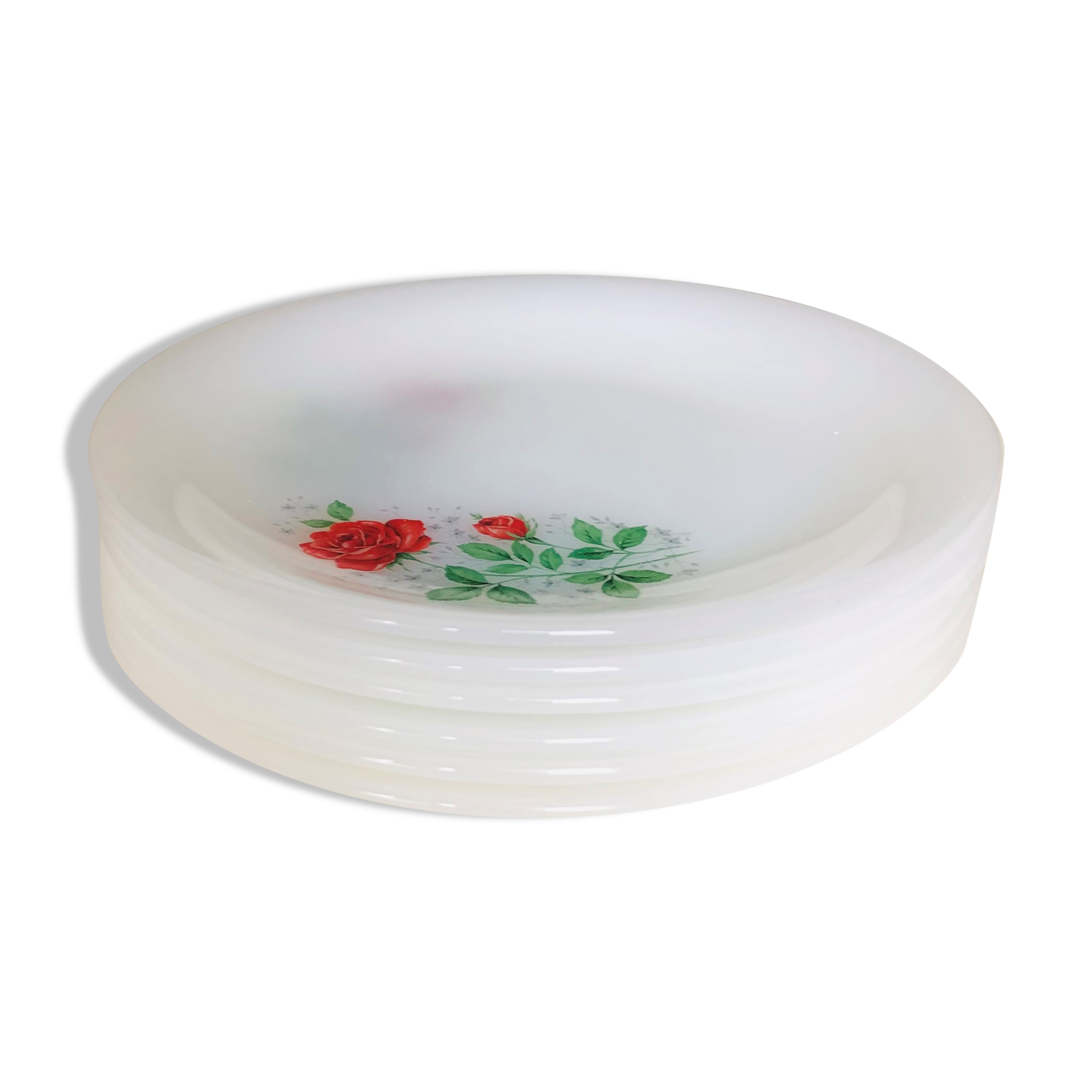 6 dessert plates in arcopal