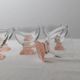 7 Retro Murano Glass Drinking Glasses - Pink, Peach & Clear Glass, 1970s Italy, Mid-Century Set