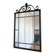 Art Deco black wrought iron wall mirror, Belgium, 1930s