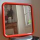 Miroir annees 70 plastique rouge style scandinave