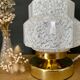 Table lamp vintage globe art deco glass of Clichy white