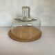 Cheese platter cheese bell year 70 wood and glass
