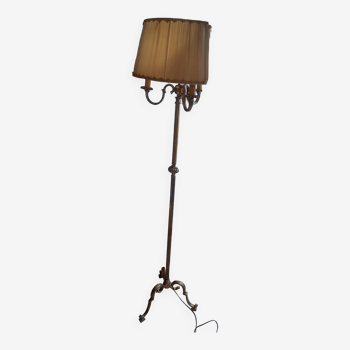 Lampadaire en bronze doree