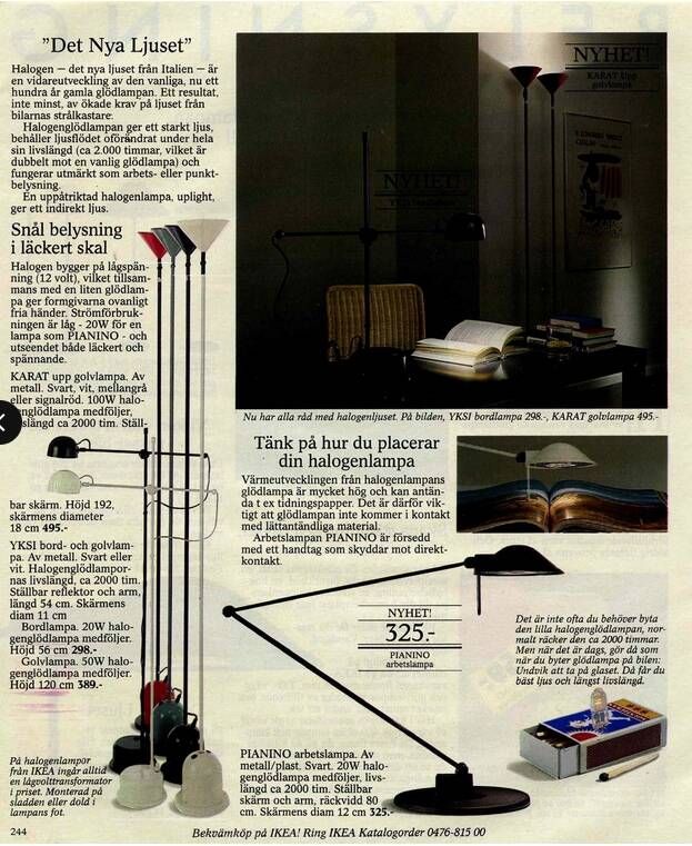 Lampadaire liseuse IKEA modèle Karat, 1987