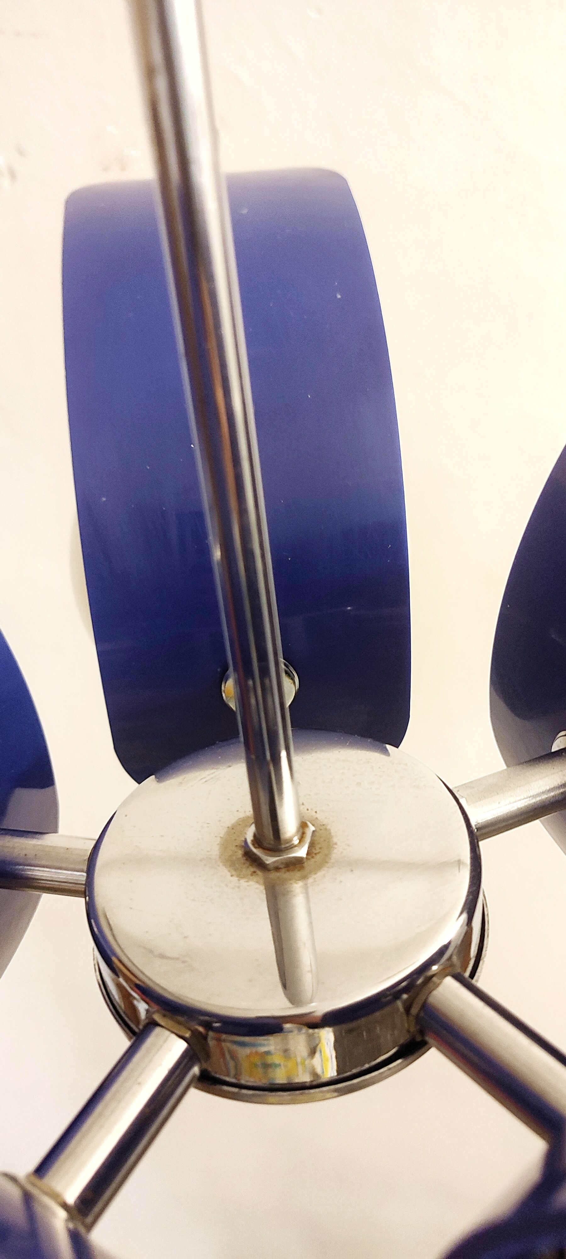 Plastic and glass ceiling lamp spain, 1970s