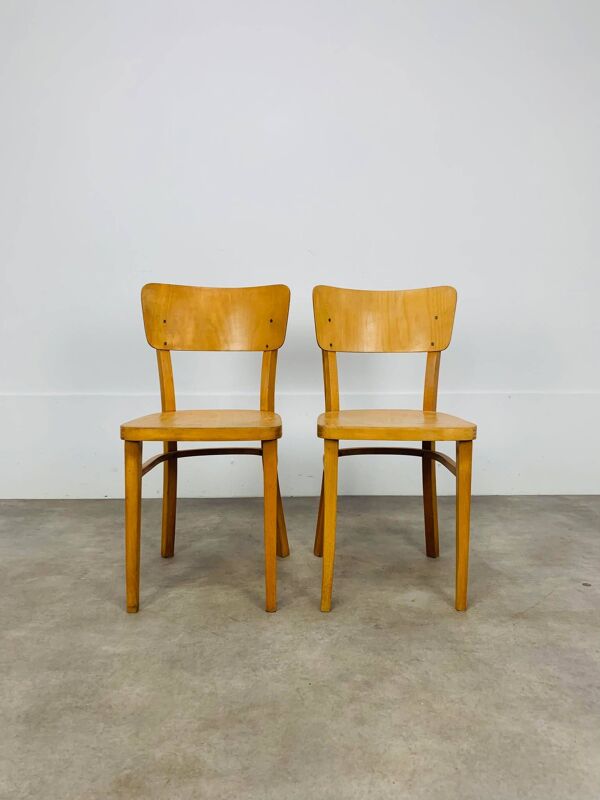 Paire de chaises bistrot Thonet, bois, années 60