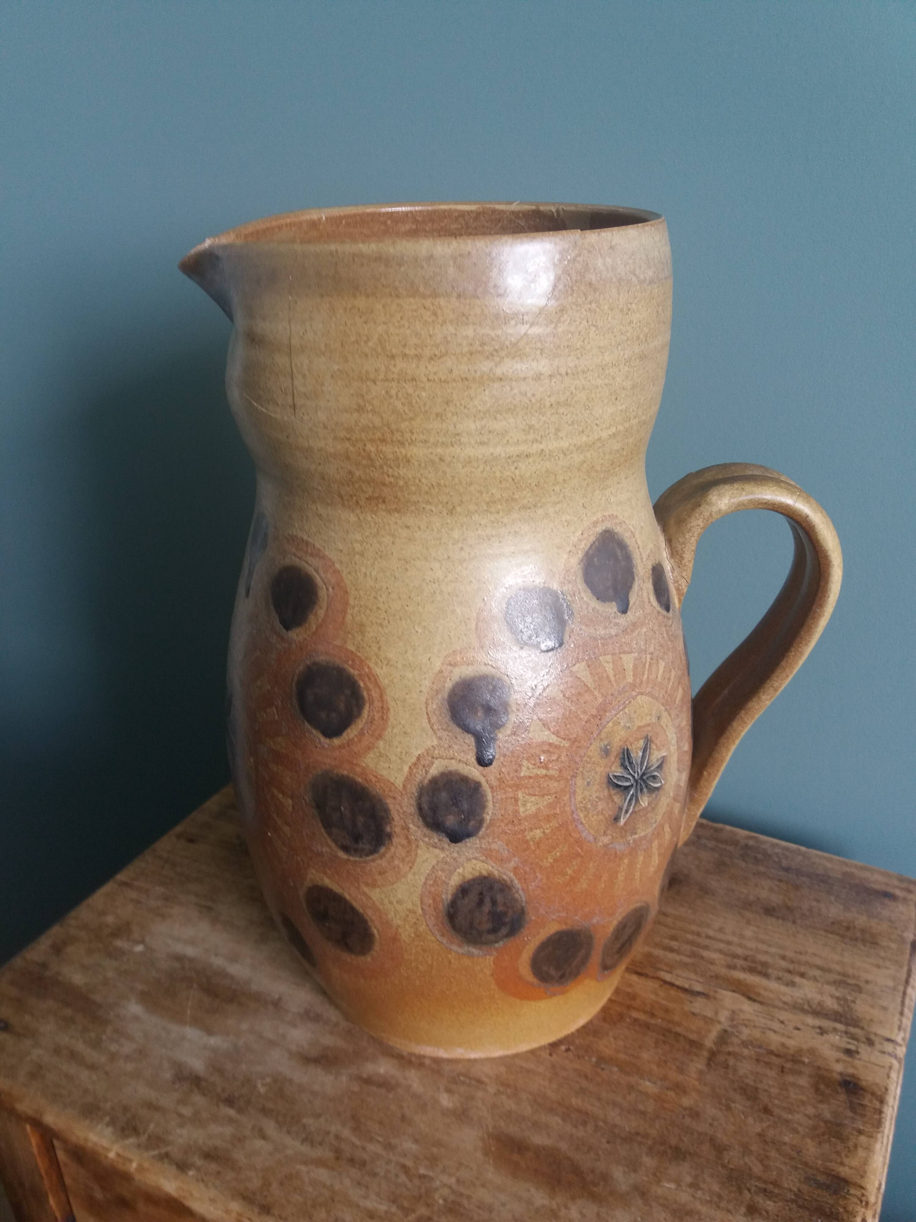 30 cm pitcher vase signed Jean-Claude Courjault Keraluc