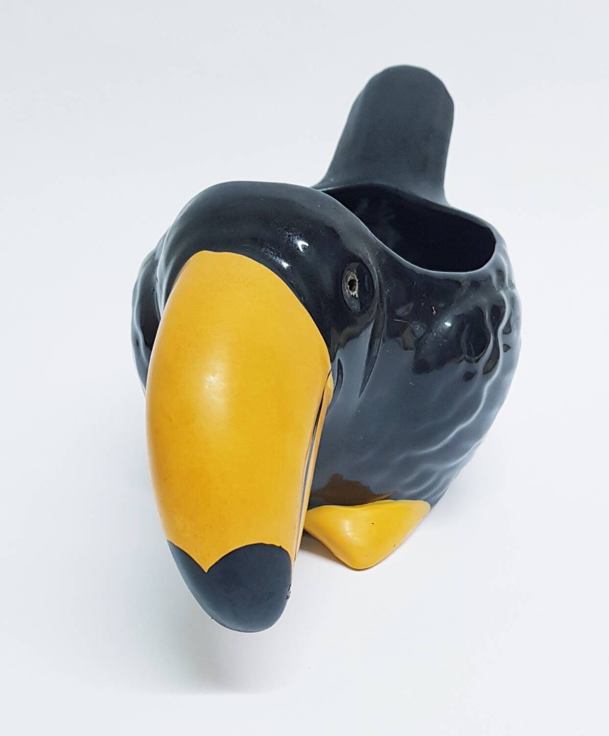 Cache-pot en céramique toucan vintage