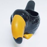 Cache-pot en céramique toucan vintage