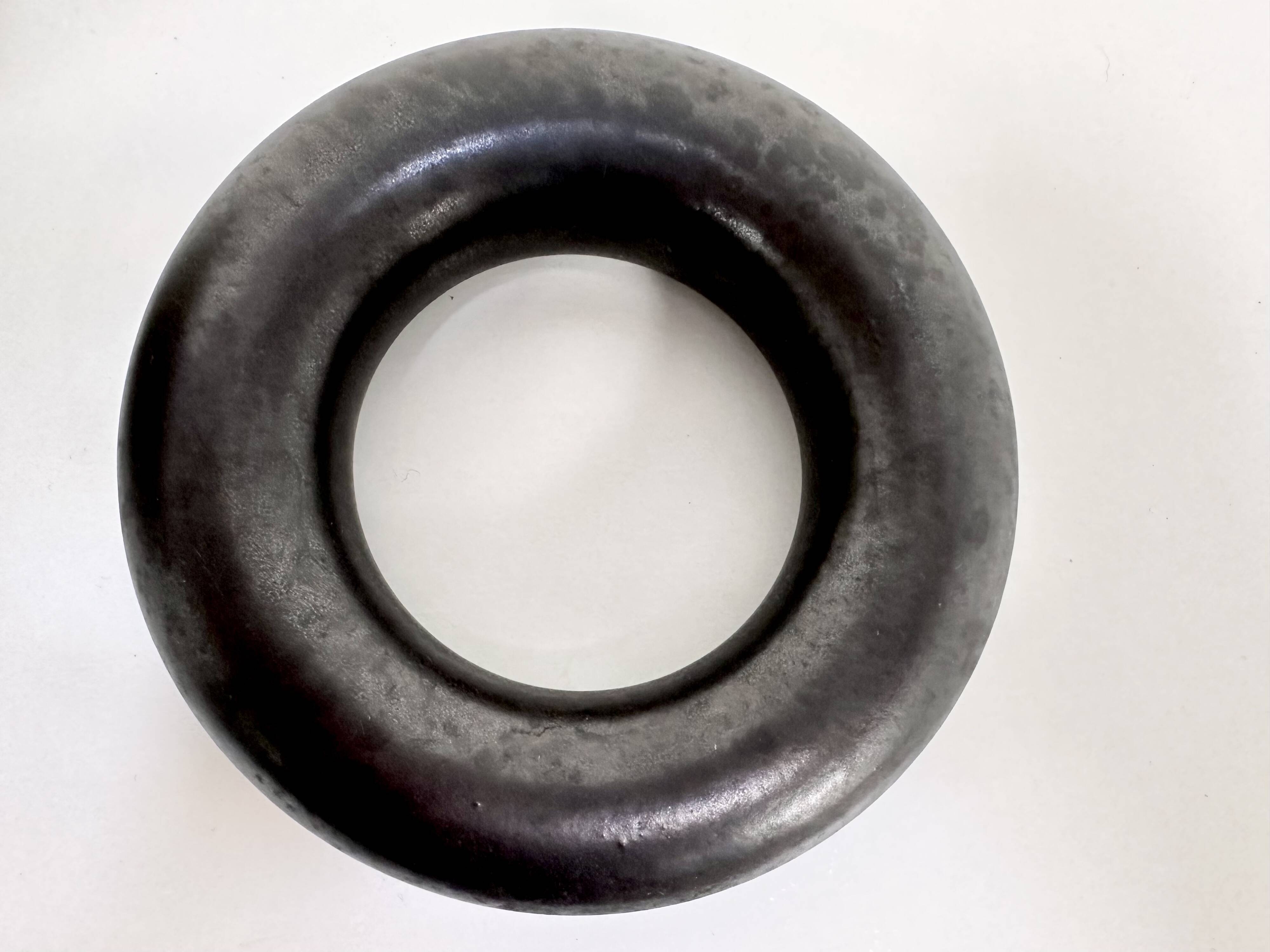 Glazed ceramic art vase with standing ceramic ring by Hanne Wydra-Jantz, Germany 1980