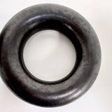 Glazed ceramic art vase with standing ceramic ring by Hanne Wydra-Jantz, Germany 1980