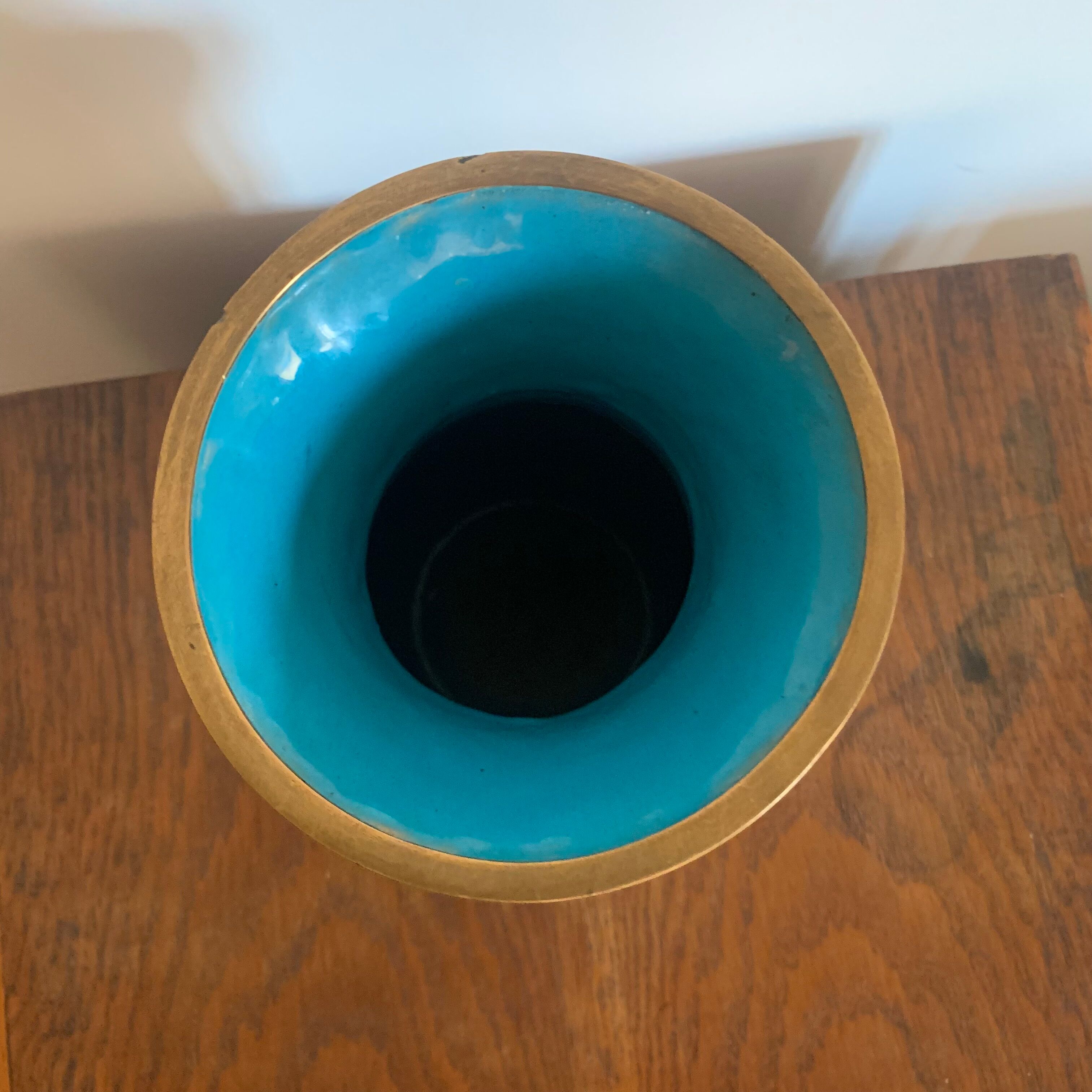 Vase chinois à décor de pivoines et oiseaux – XXe siècle