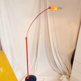 Multicolored articulated floor lamp, postmodern, 1980