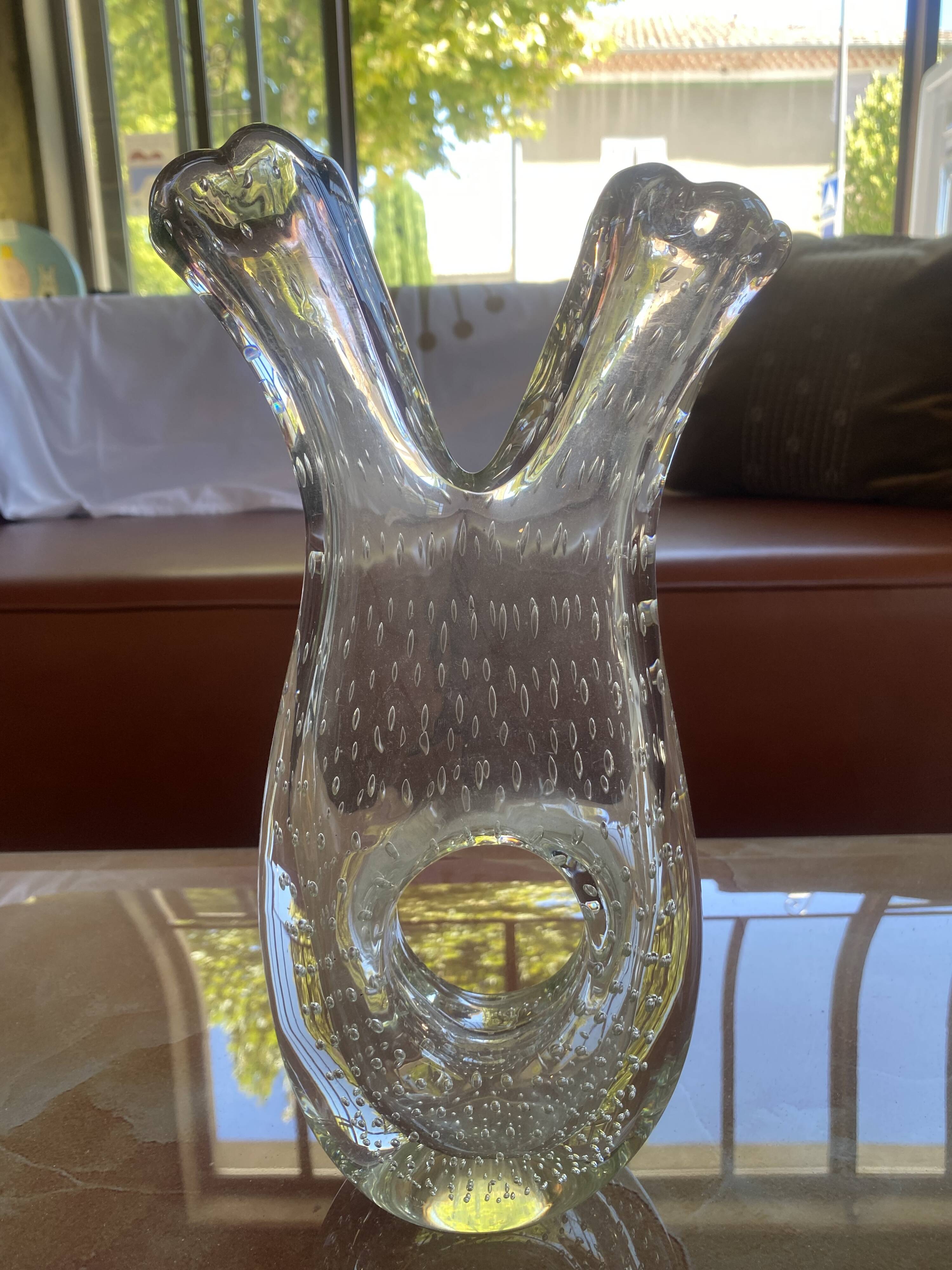 Vase en verre bullé Murano - Années 70