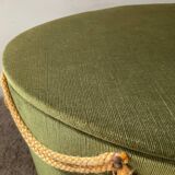 Green velvet chest pouf from the 70s