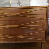 Rattan chest of drawers of the years 50