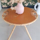 Rattan side table, 1950's