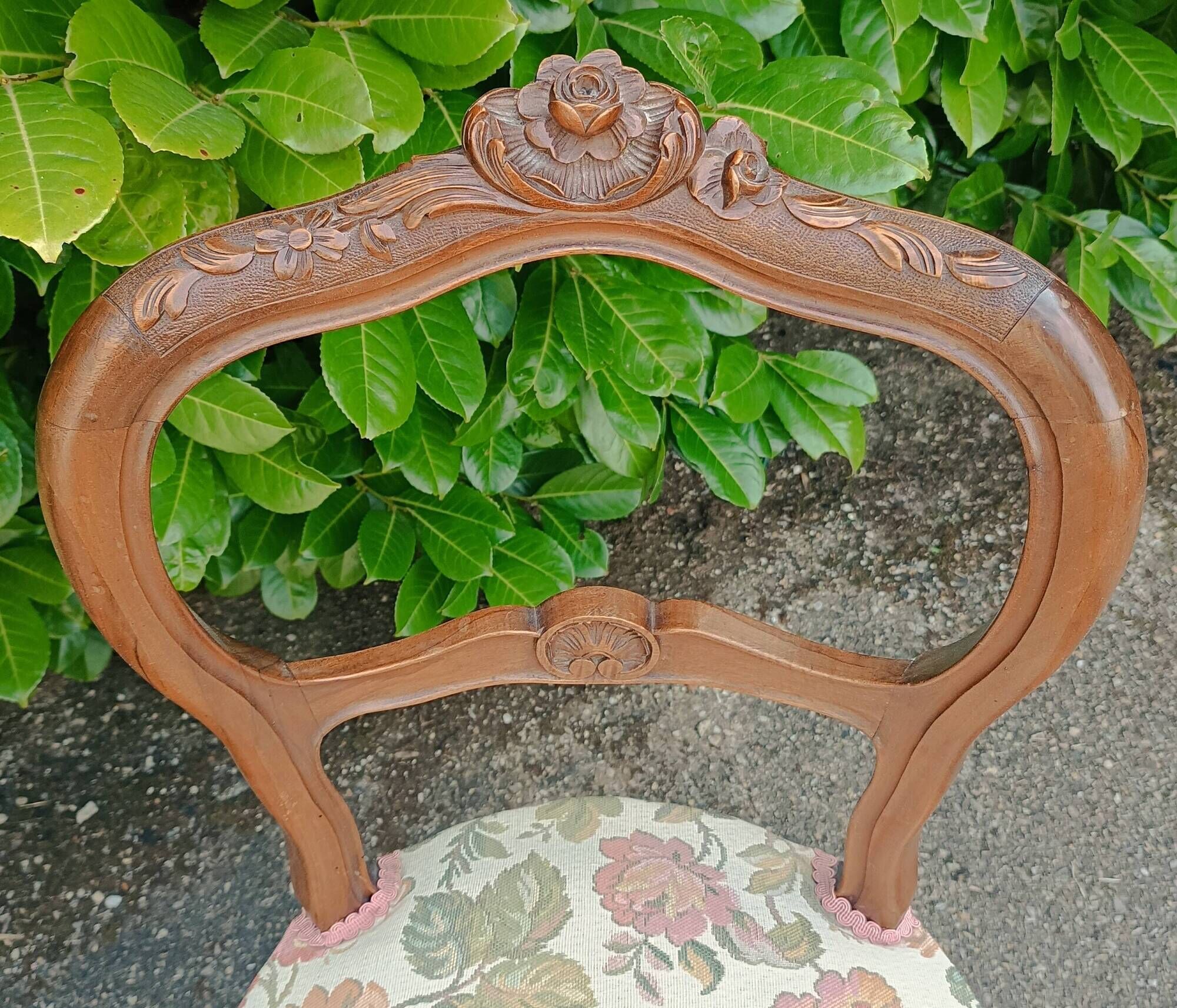 Pair of 19th-century Louis XV walnut chairs