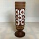 Matte and glazed vase with white and red circles, W Germany.