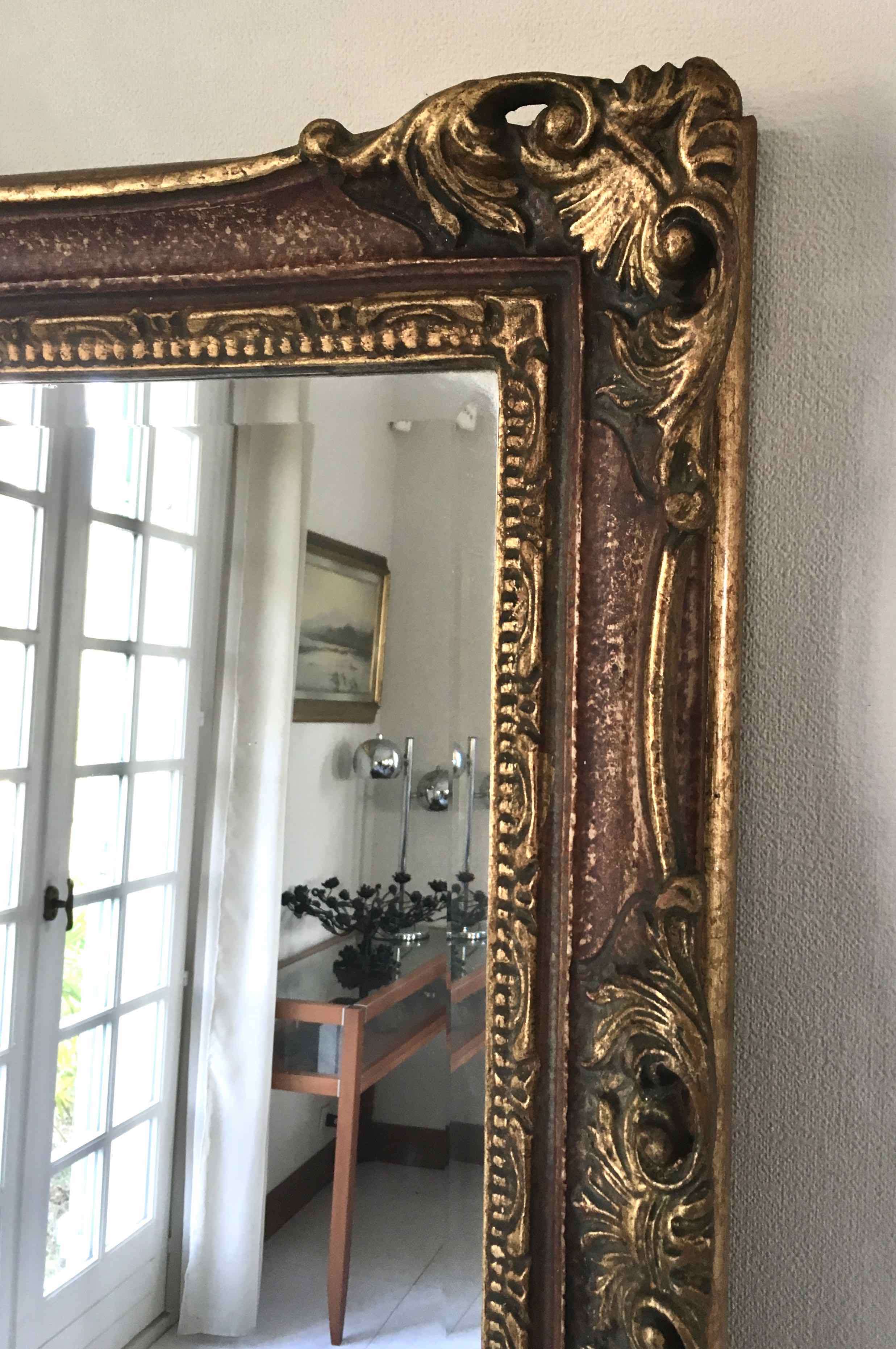 Rectangular baroque wall mirror