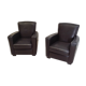 Pair of leather club armchairs